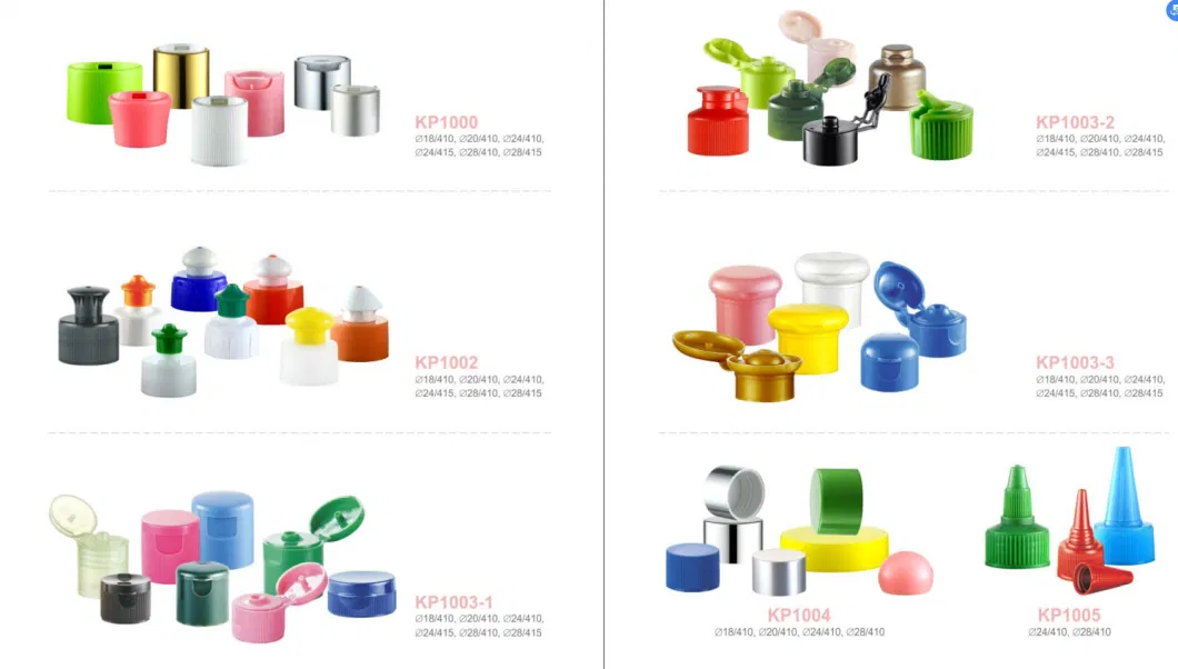 Wholesale 18mm 20mm 24mm Colorful Washing Bottle Use Plastic Pull Push Top Cap Closure