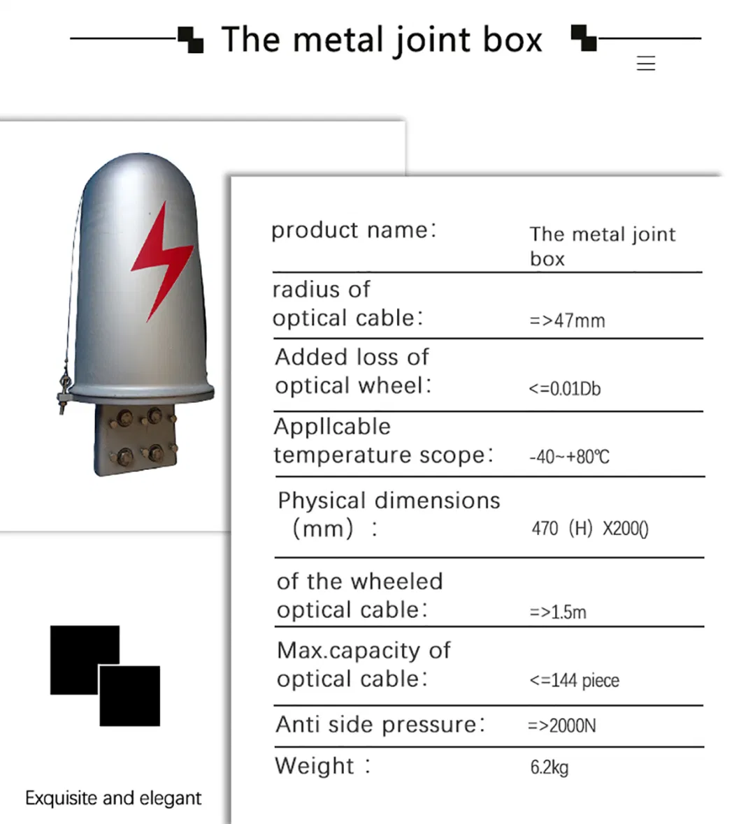 Pole Mounted Aluminum Alloy Box Fiber Optic Splice Closure Optic Joint Box