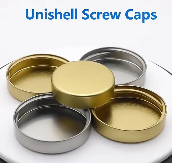 38/400 45/400 53/400 58/400 Gold Silver Black Tinplate Metal Screw Unishell Caps 