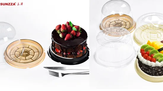 Sunzza Plastic Pet Round Dome Pastry Moon Cake Boxes Egg