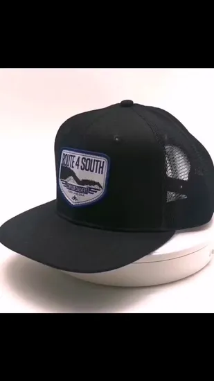 Woven Patch Polyester Snapback Mesh Trucker Cap 